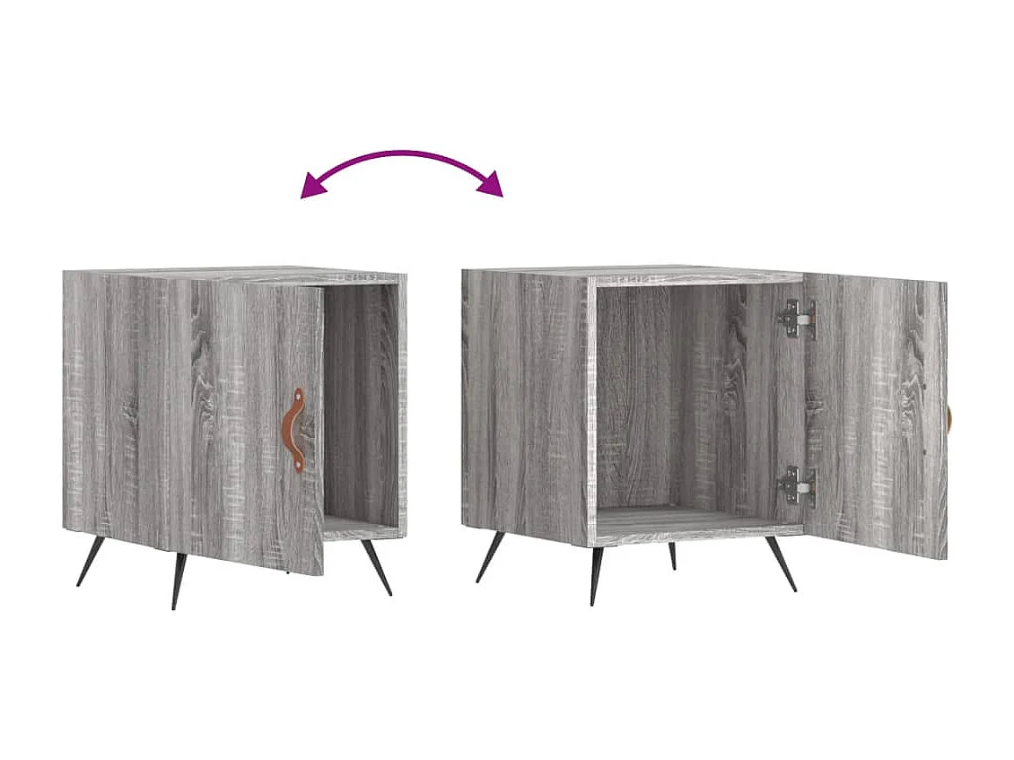 Mesa cabeceira 40x40x50 cm derivados de madeira cinzento sonoma