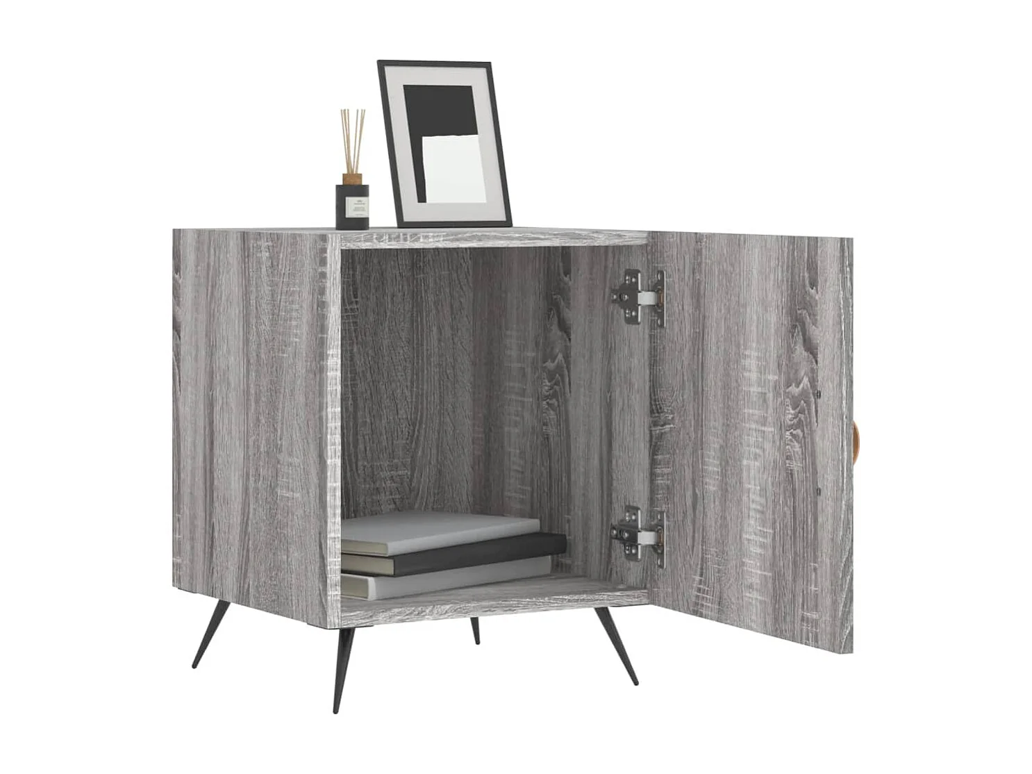 Mesa cabeceira 40x40x50 cm derivados de madeira cinzento sonoma