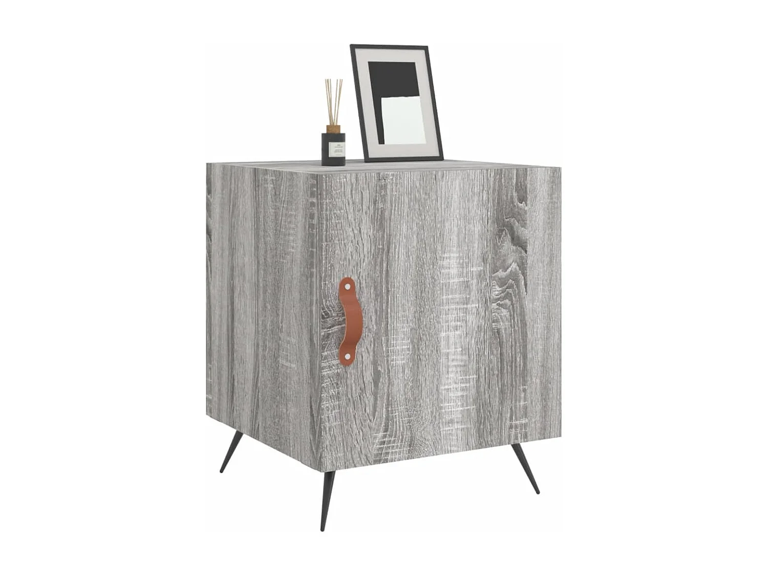 Mesa cabeceira 40x40x50 cm derivados de madeira cinzento sonoma