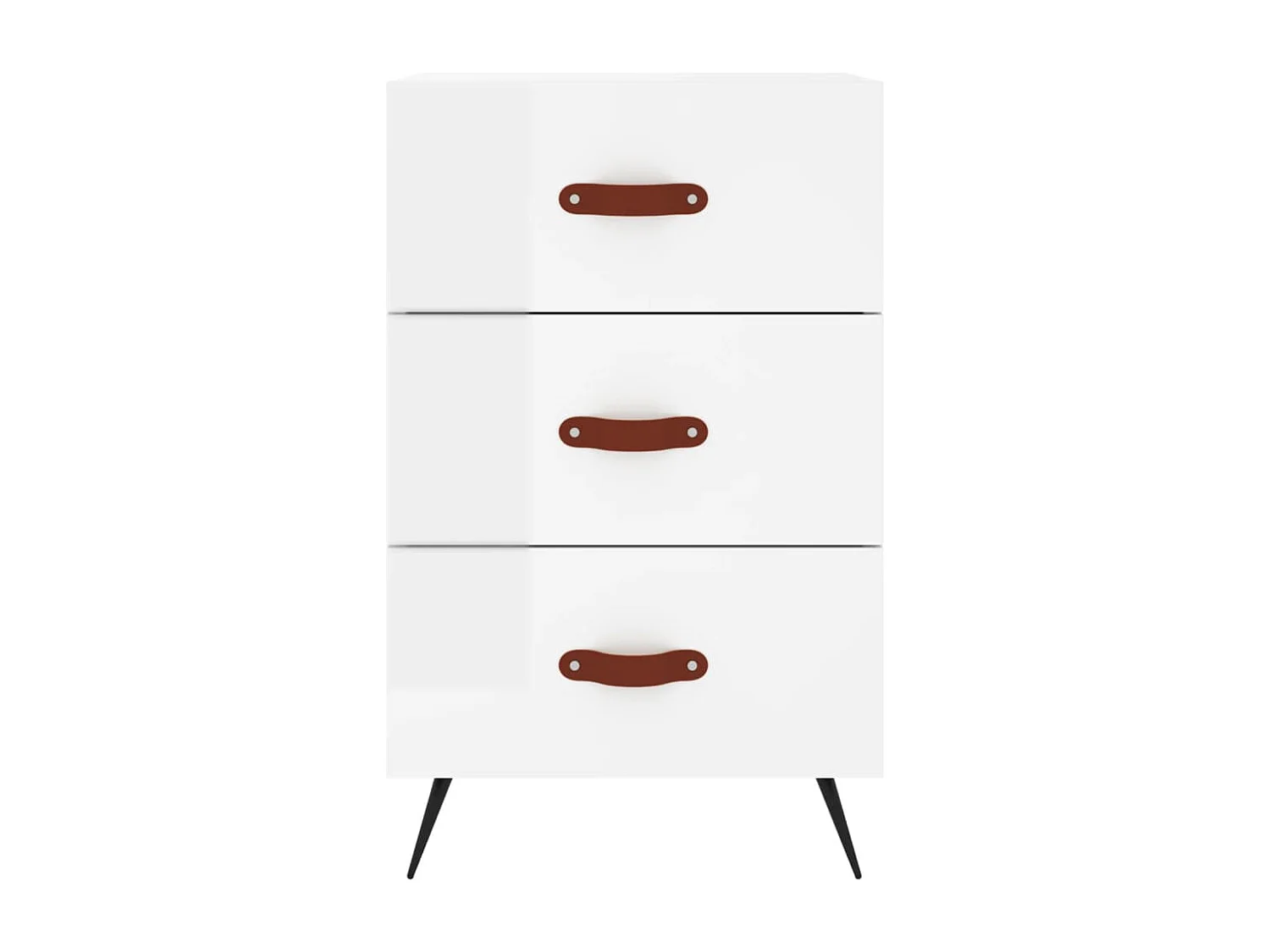 Table de chevet blanc brillant 40x40x66 cm bois d'ingénierie