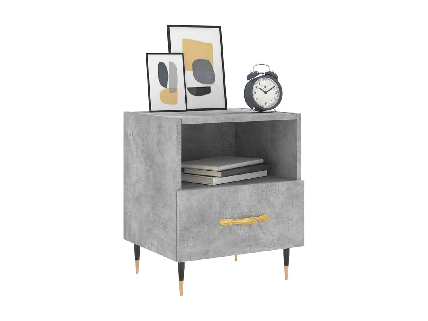 Mesita noche 2 unidades madera ingeniería gris hormigón 40x35x47,5cm