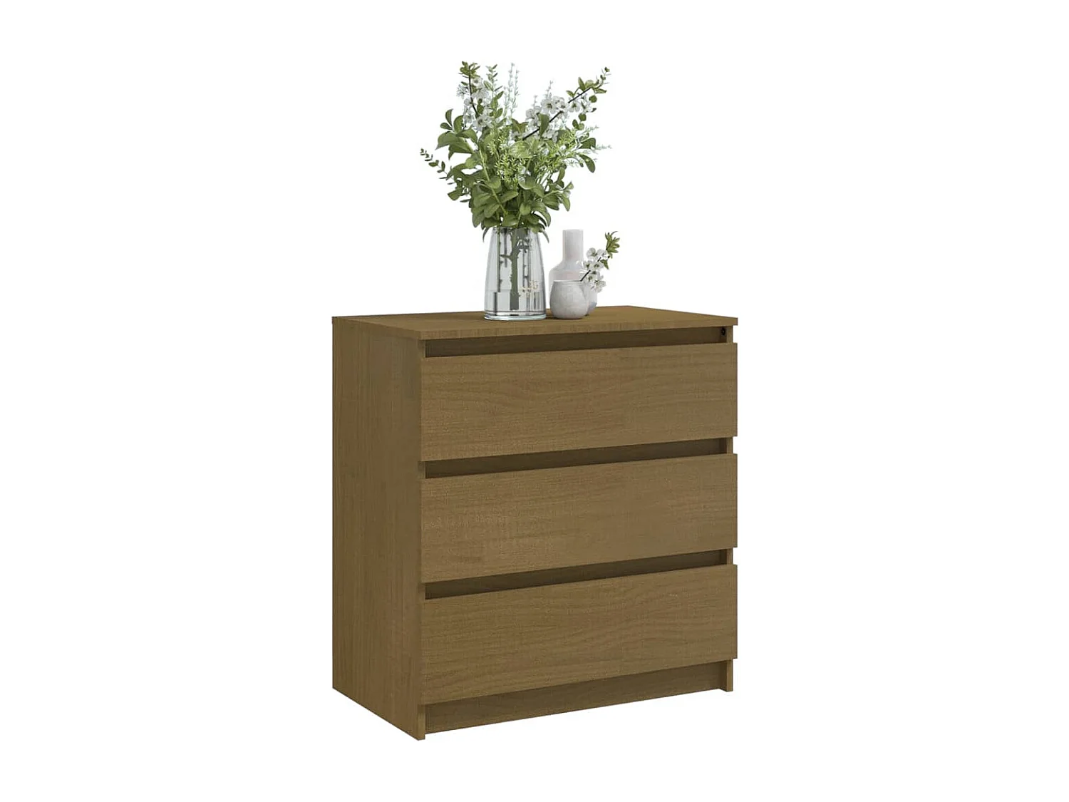 Mesa de cabeceira 60x36x64 cm pinho maciço castanho mel