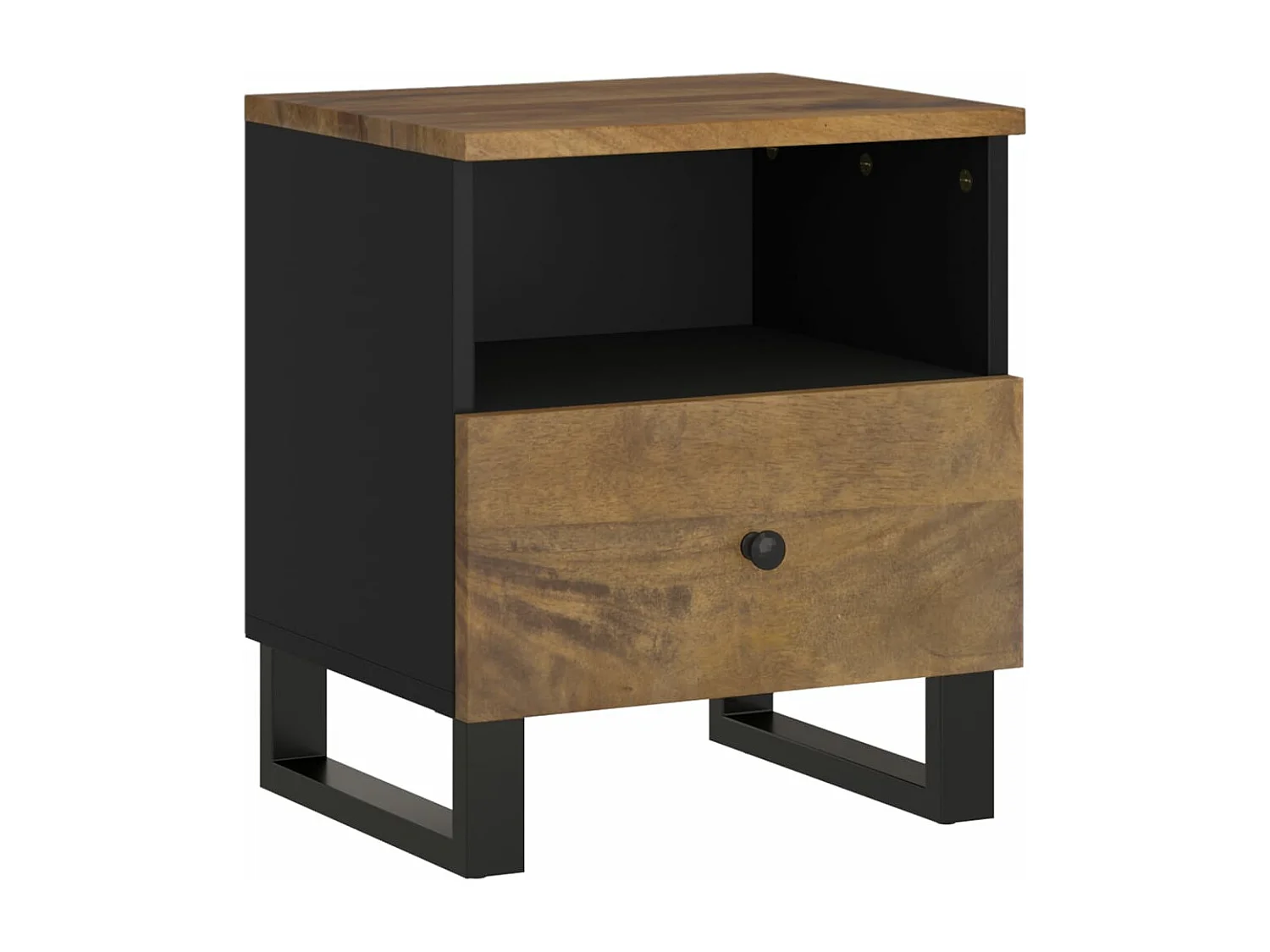 Table de chevet Bois de manguier solide et bois d'ingénierie