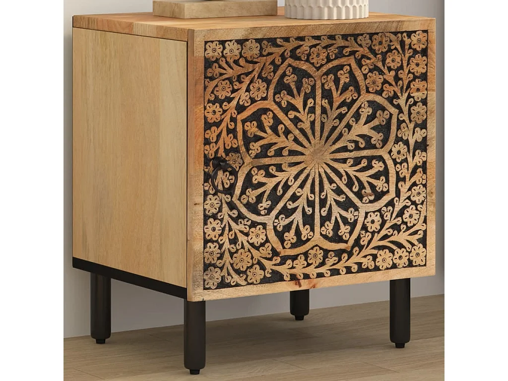 Nachtkastje 40x33x46 cm massief mangohout