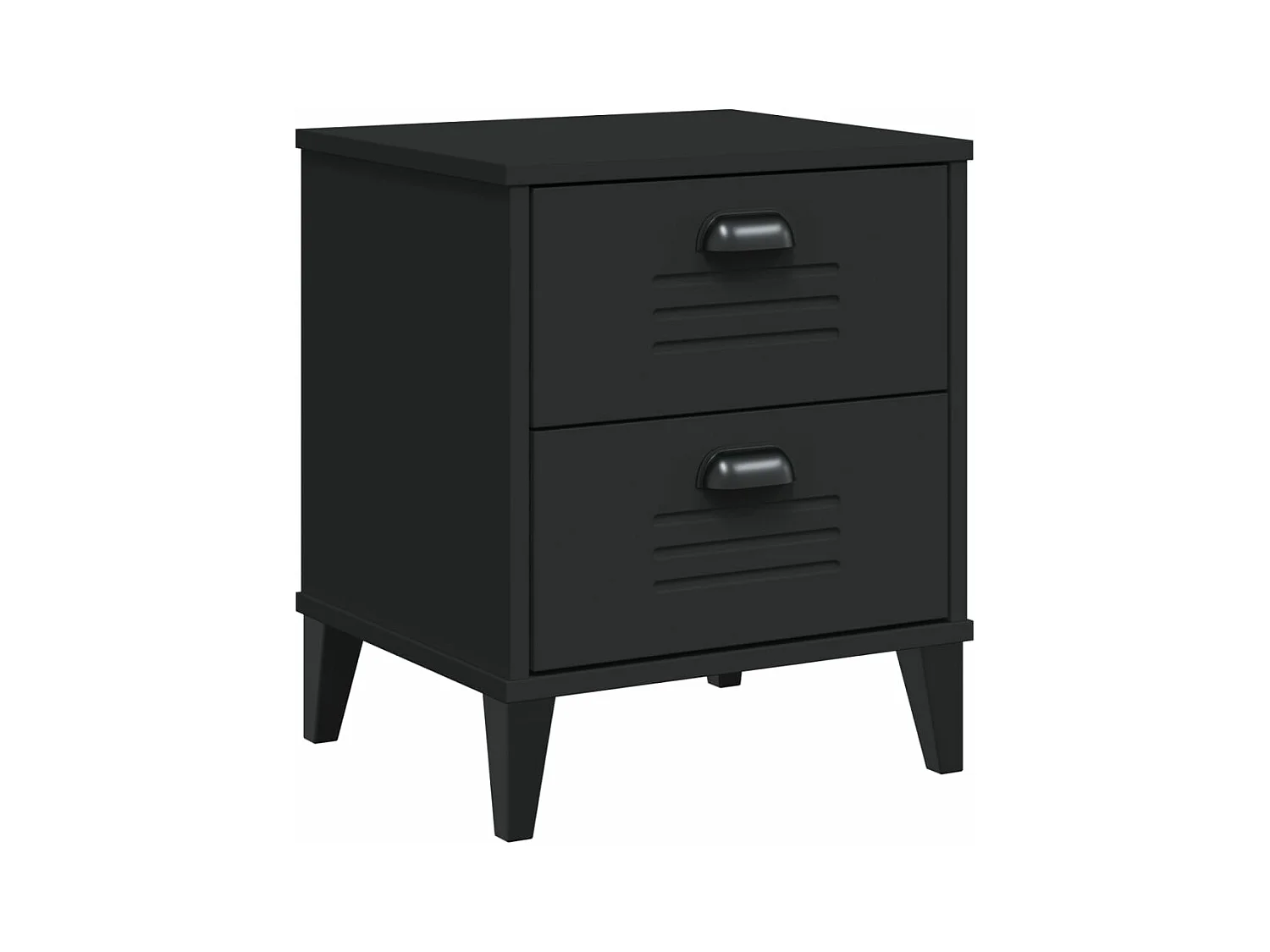 Table de chevet VIKEN noir bois de pin solide