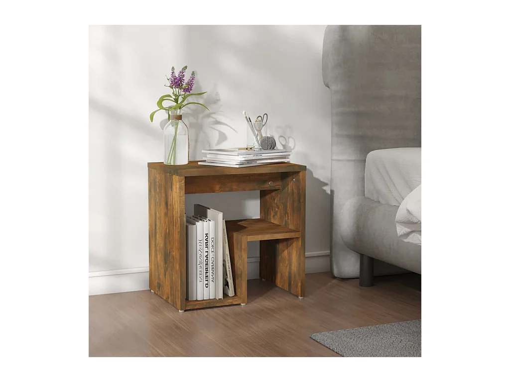 Table de chevet Chêne fumé 40x30x40 cm Bois d'ingénierie