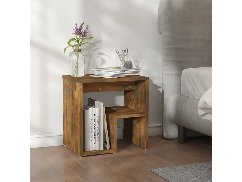 Table de chevet Chêne fumé 40x30x40 cm Bois d'ingénierie