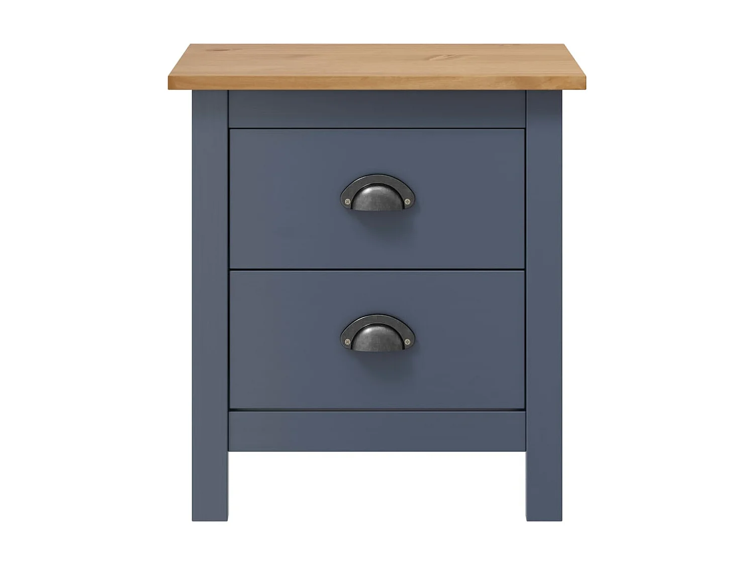 Table de chevet Hill Gris 46x35x49,5 cm Bois de pin solide