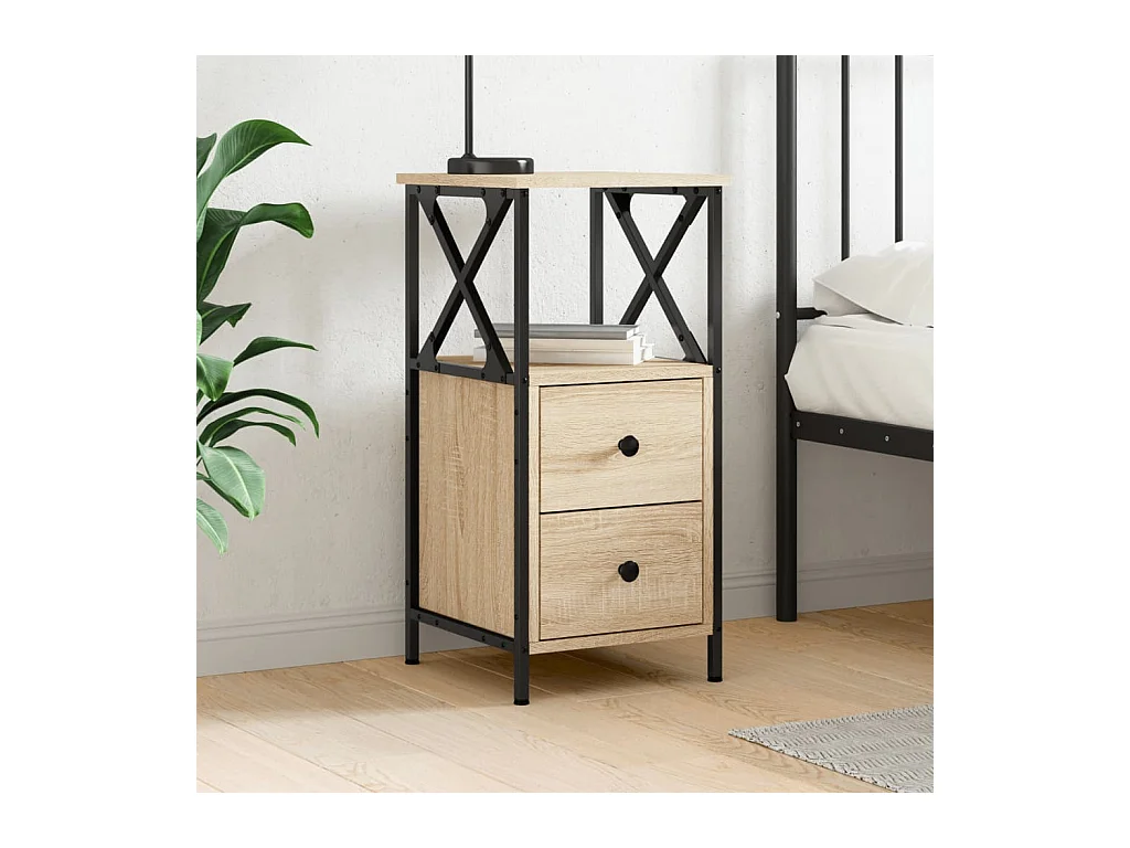 Table de chevet chêne sonoma 34x35,5x70 cm bois d'ingénierie