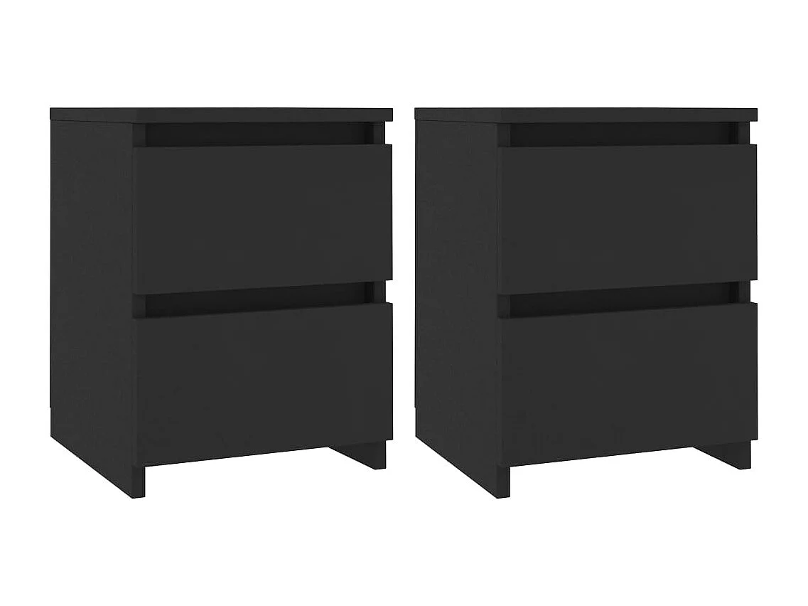 Tables de chevet 2 pièces Noir 30 x 30 x 40 cm Aggloméré