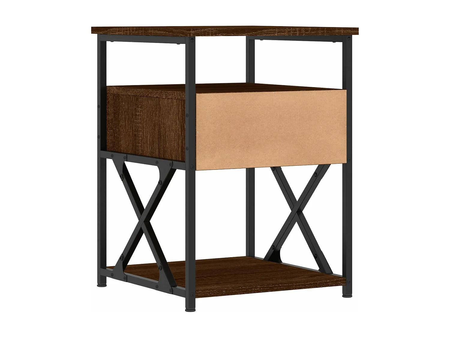 Mesita de noche madera de ingeniería marrón roble 40x42x55 cm