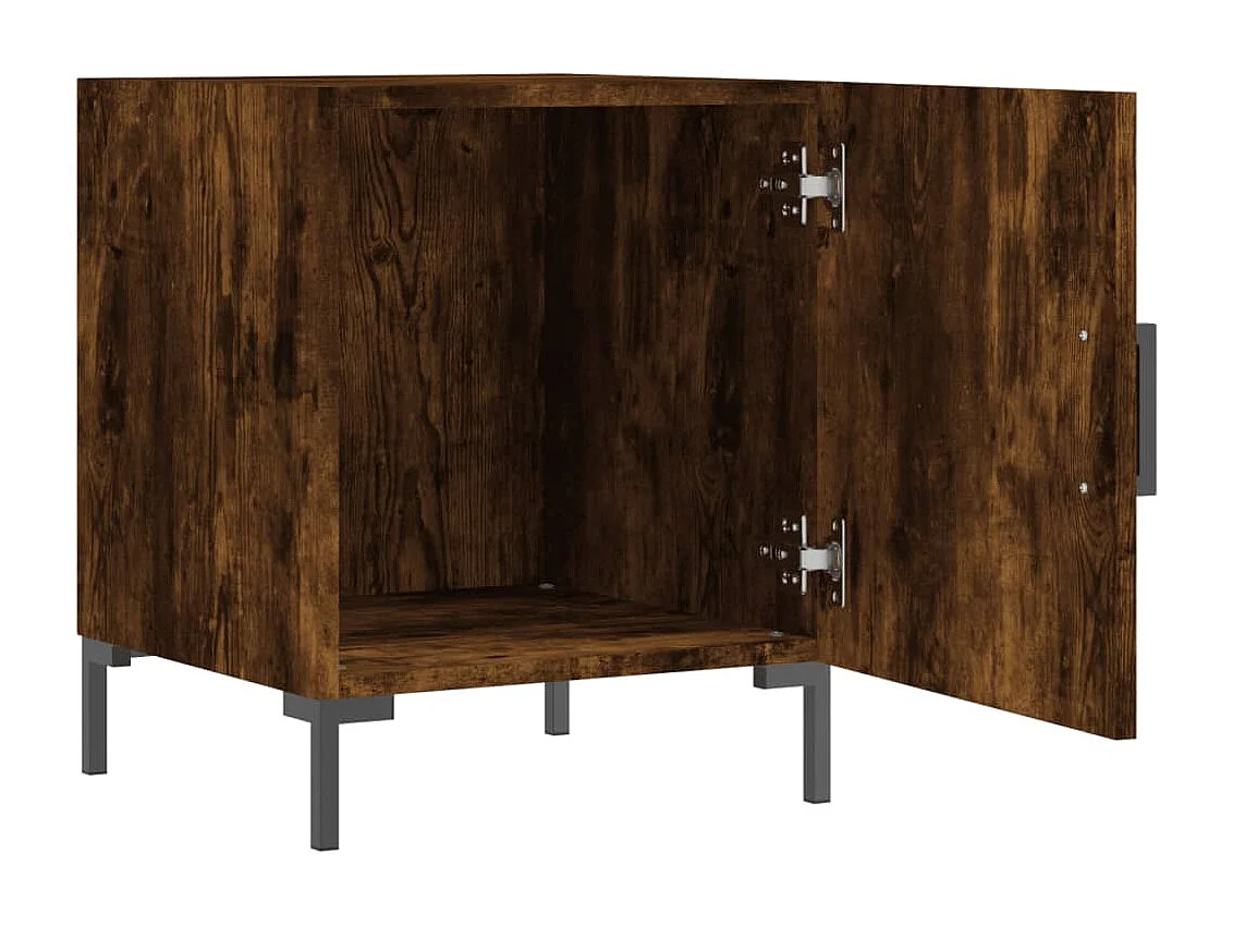 Table de chevet chêne fumé 40x40x50 cm bois d'ingénierie