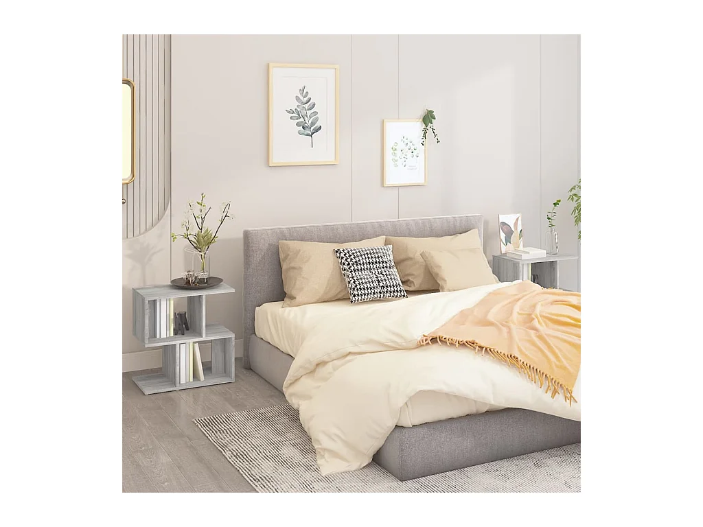 Table de chevet 2pièces Sonoma gris 50x30x51,5cm Bois d'ingénierie