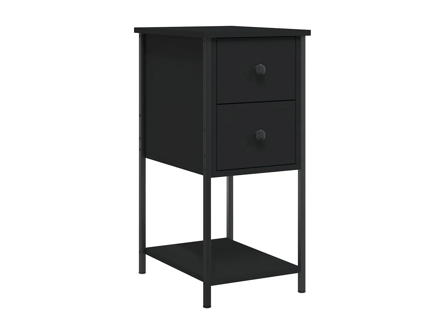 Table de chevet noir 32x42x70 cm bois d’ingénierie