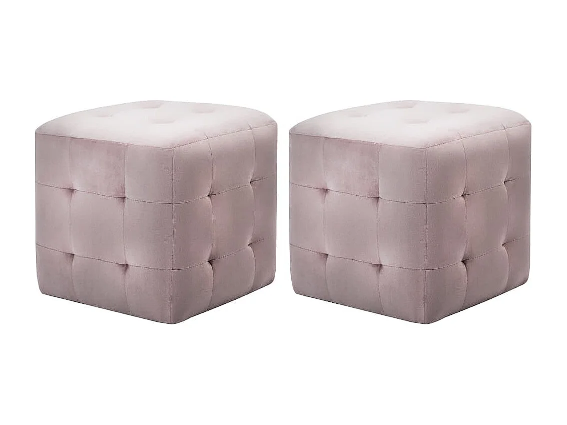 2 pièces Tables de chevet Rose 30x30x30 cm Tissu velours