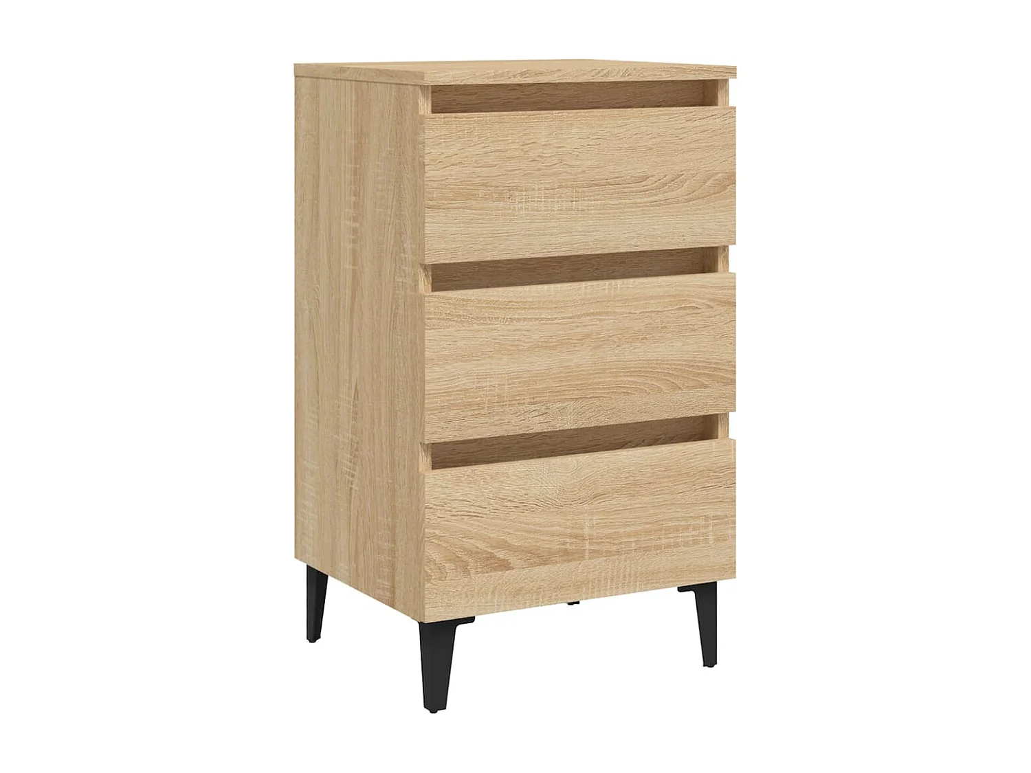 Mesa de cabeceira c/ pernas de metal 40x35x69cm carvalho sonoma