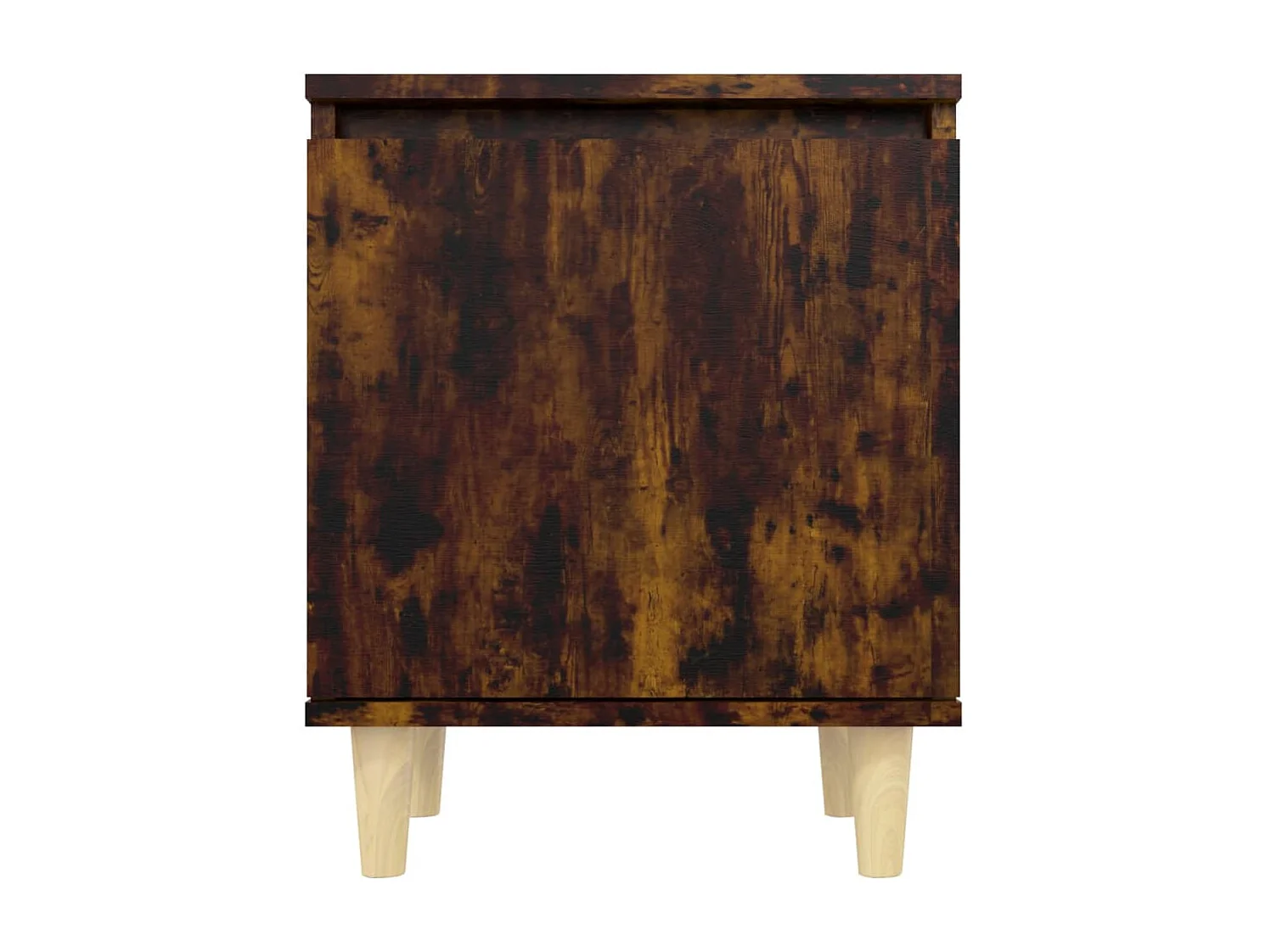 Table de chevet avec pieds en bois Chêne fumé 40x30x50 cm