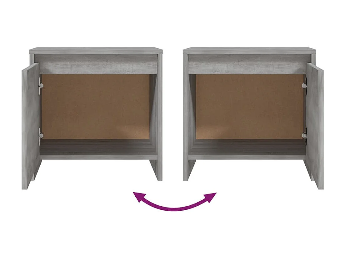 Table de chevet Sonoma gris 45x34x44,5 cm Aggloméré