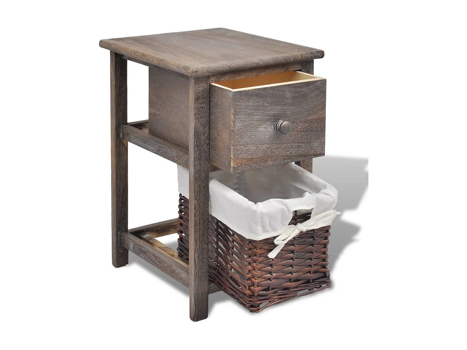 Table de chevet 2 pièces Bois Marron