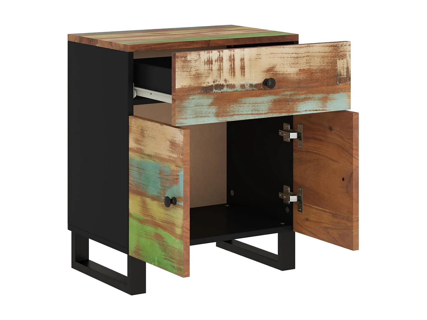 Table de chevet 50x33x60cm Bois de récupération et d'ingénierie