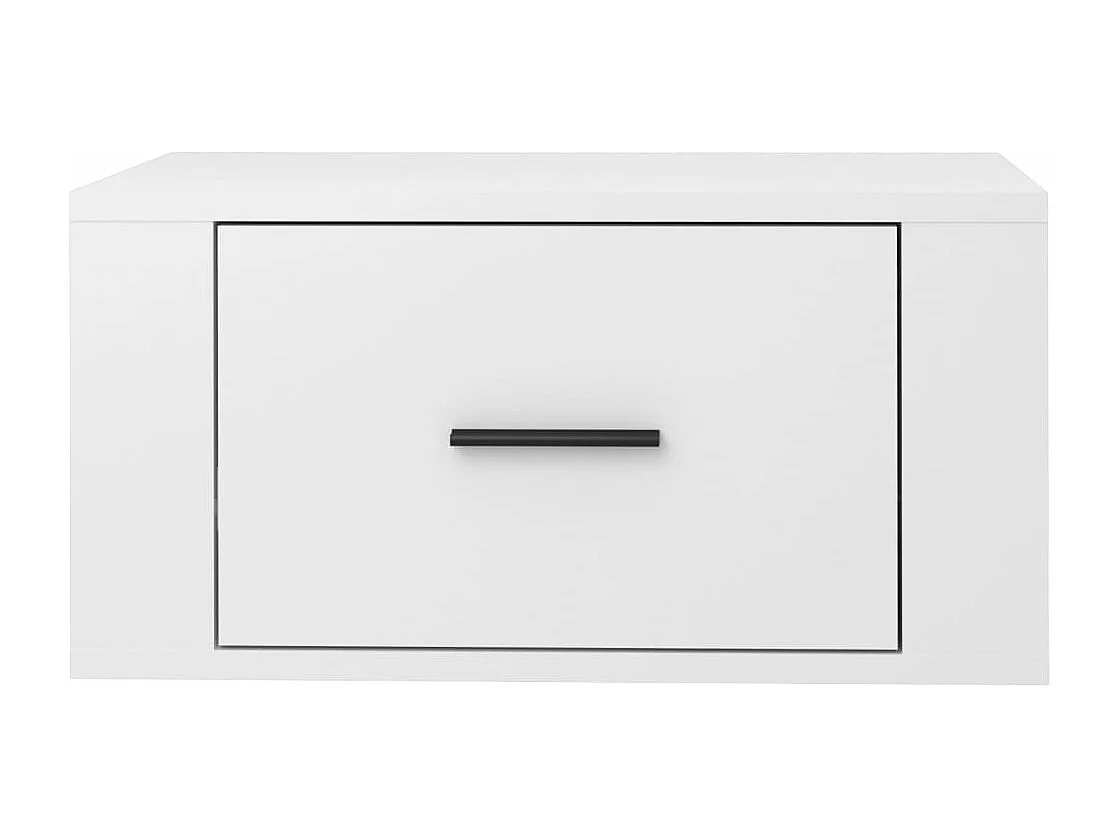 Mesita de noche de pared blanco brillante 50x36x25 cm