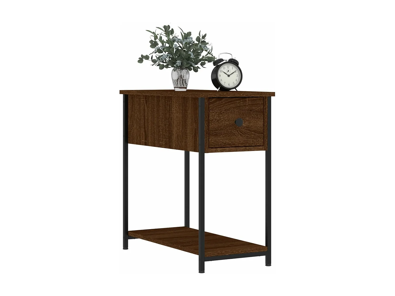 Table de chevet chêne marron 30x60x60 cm bois d'ingénierie