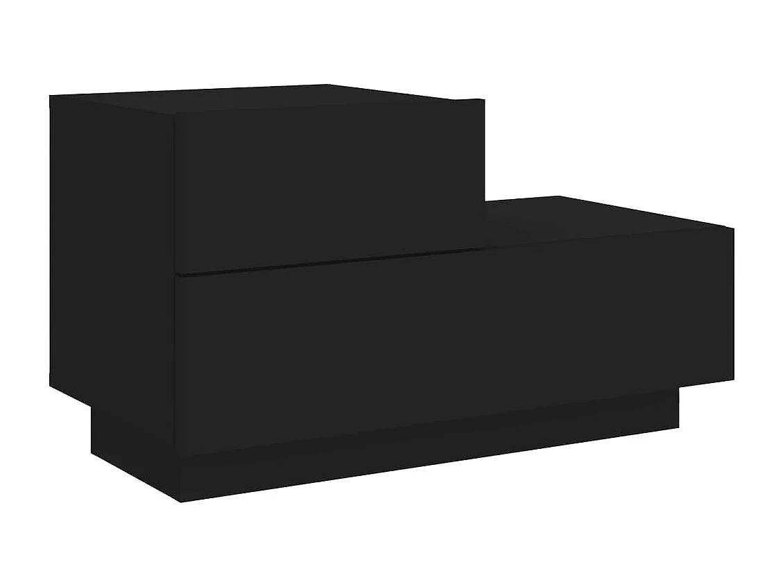 Nachtkastje met LED-verlichting 70x36x40,5 cm zwart
