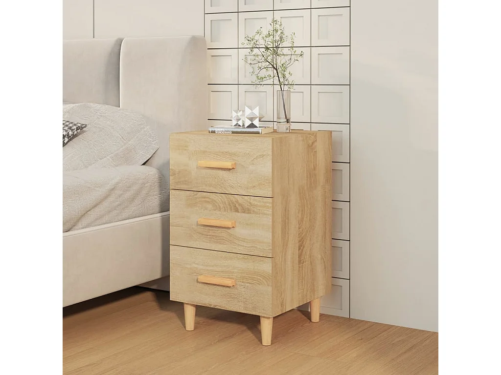 Table de chevet chêne sonoma 40x40x66 cm bois d'ingénierie