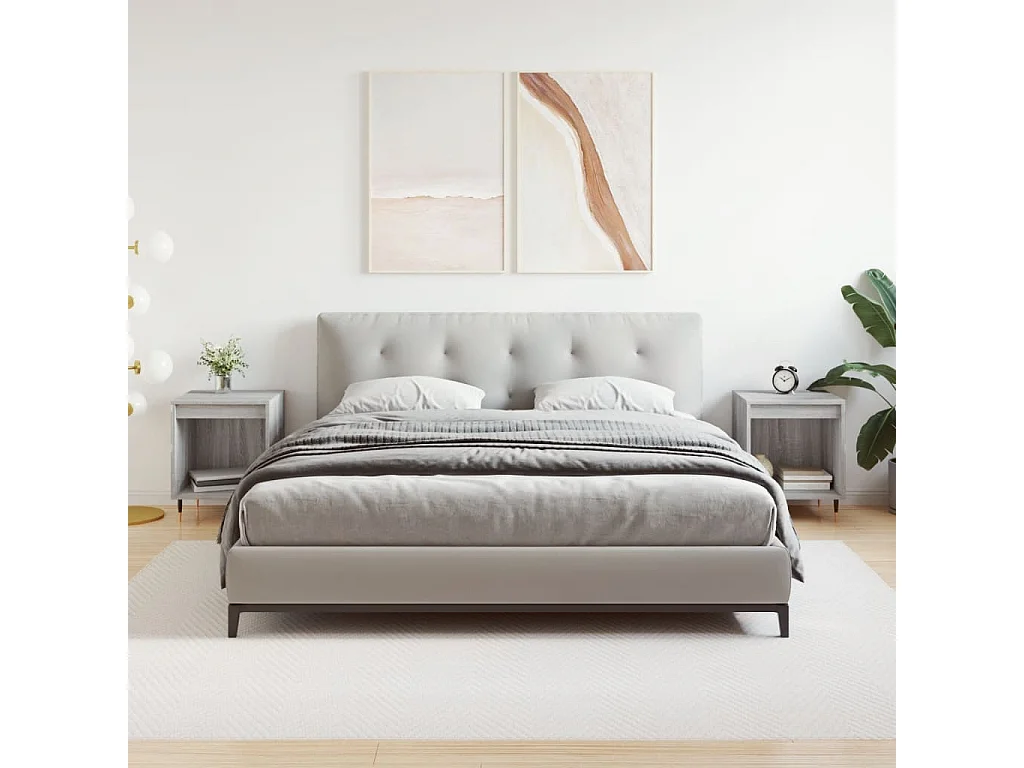 Tables de chevet 2 pièces sonoma gris 40x35x50 cm bois ingénierie