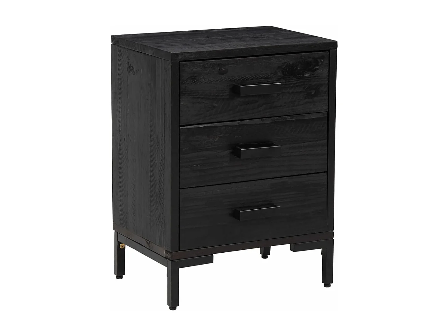 Mesitas de noche 2 unidades madera maciza de pino negro 40x30x55 cm