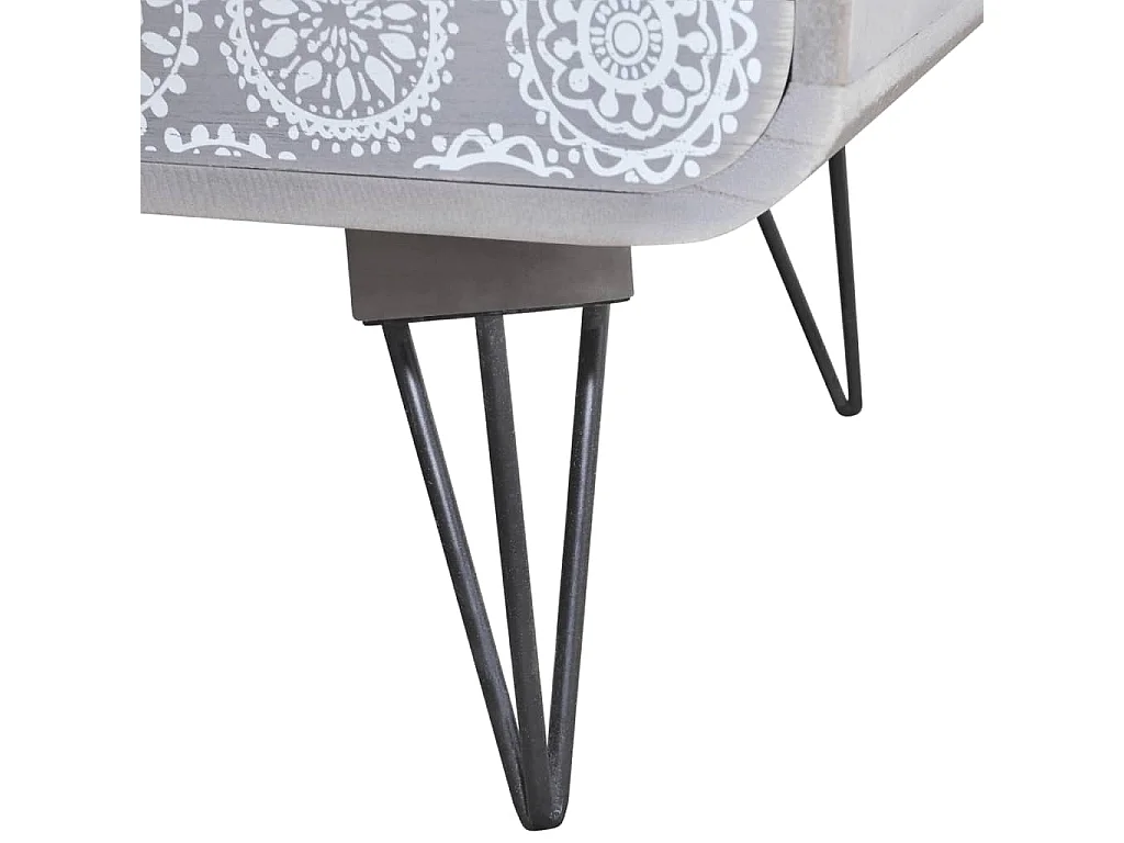 Mesa de apoio com 3 gavetas, cinzento