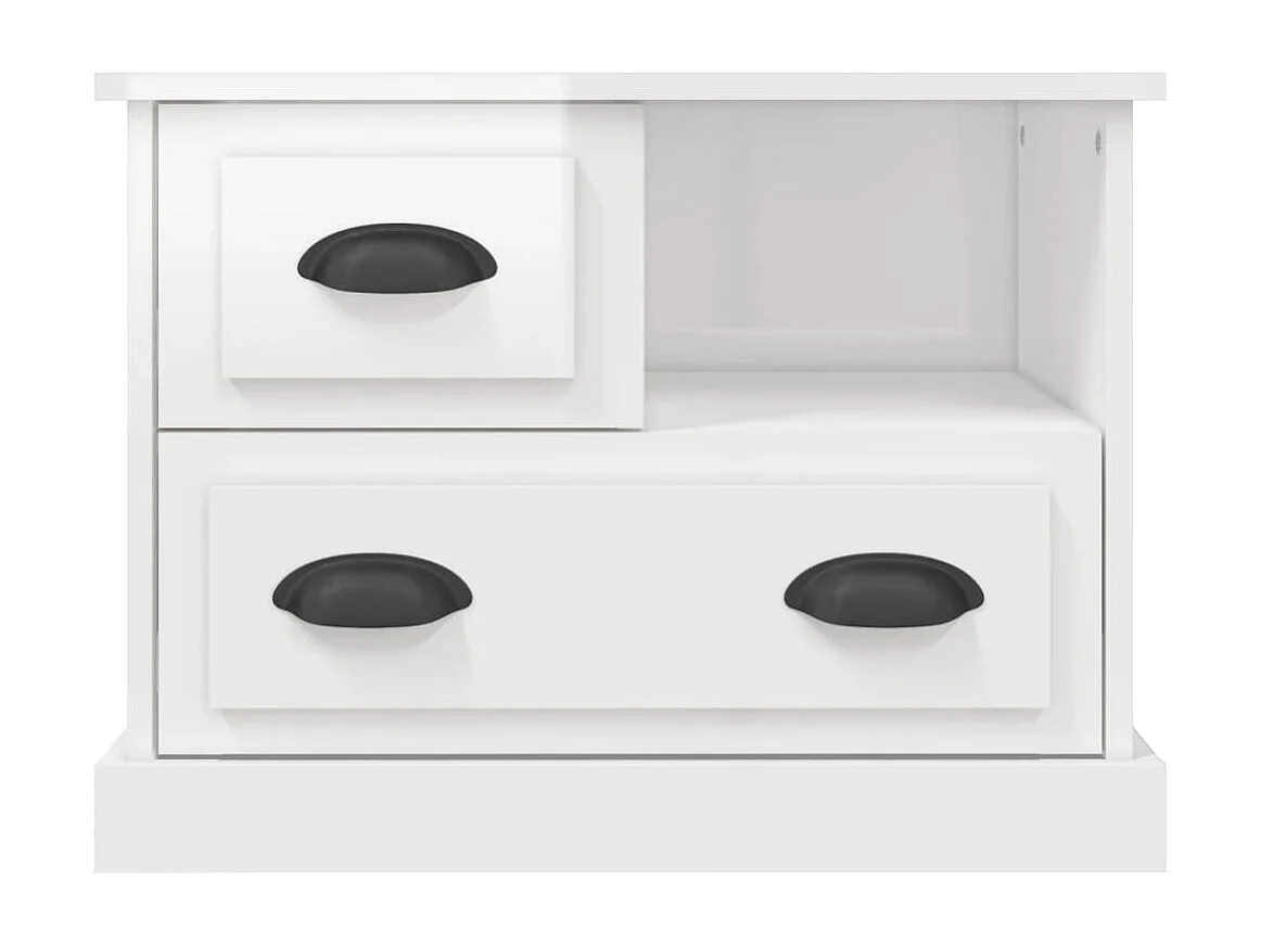 Mesita de noche blanco brillante 60x39x45 cm