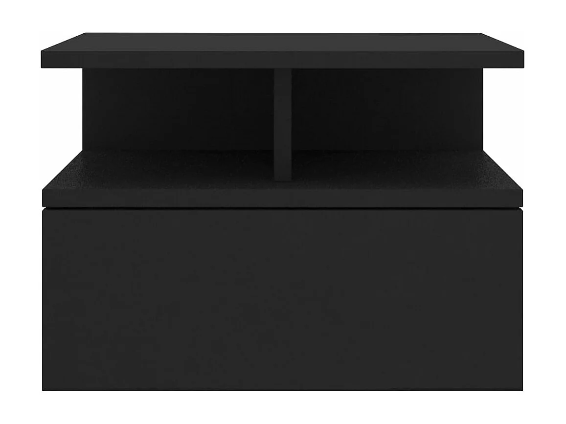 Tables de chevet flottantes 2 pièces Noir 40x31x27 cm Aggloméré