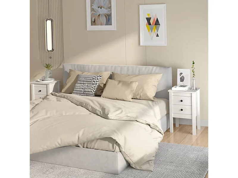 Mesas de cabeceira 2 peças 40x35x61,5 cm pinho maciço branco