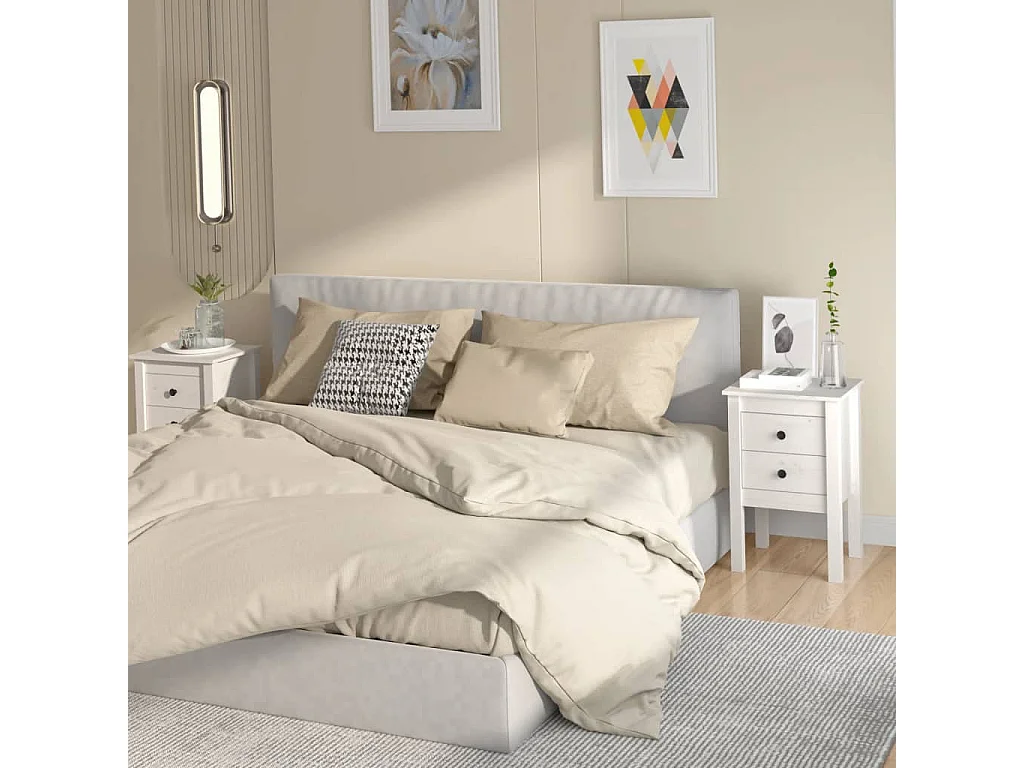 Mesas de cabeceira 2 peças 40x35x61,5 cm pinho maciço branco