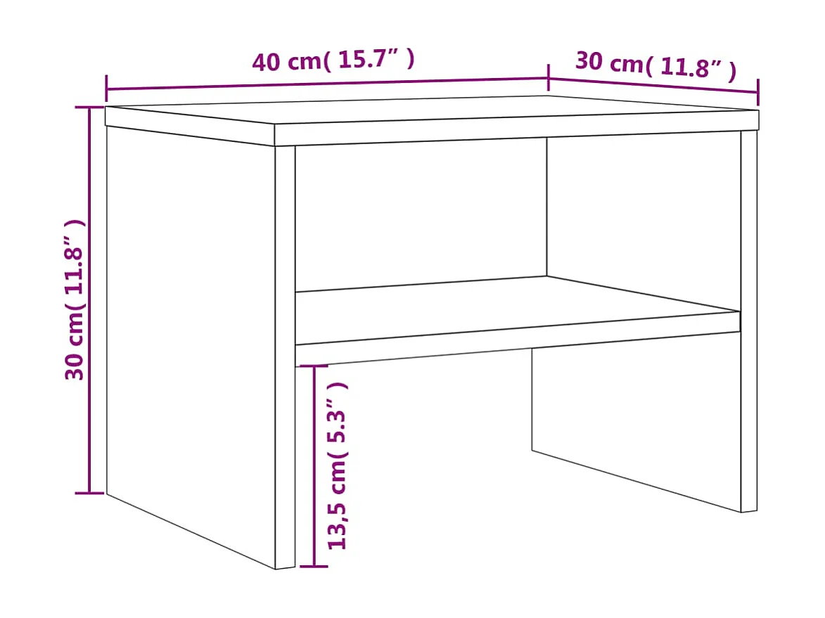 Table de chevet Sonoma gris 40x30x30 cm Bois d'ingénierie