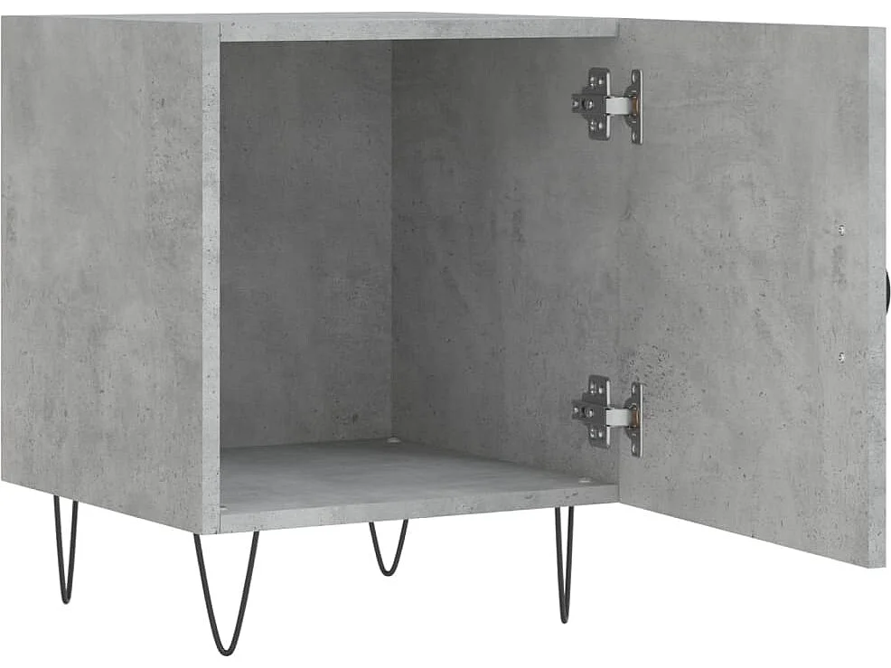 Mesa cabeceira 40x40x50cm derivados de madeira cinzento cimento