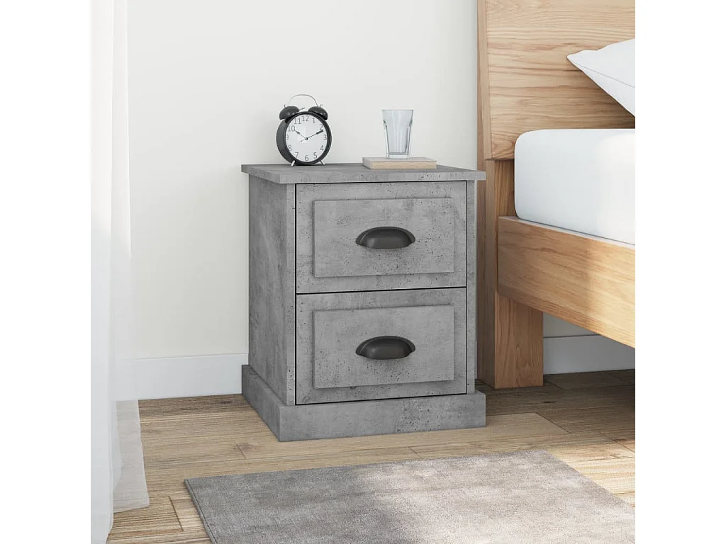 Nachtkastjes 2 st 39x39x47,5 cm bewerkt hout betongrijs