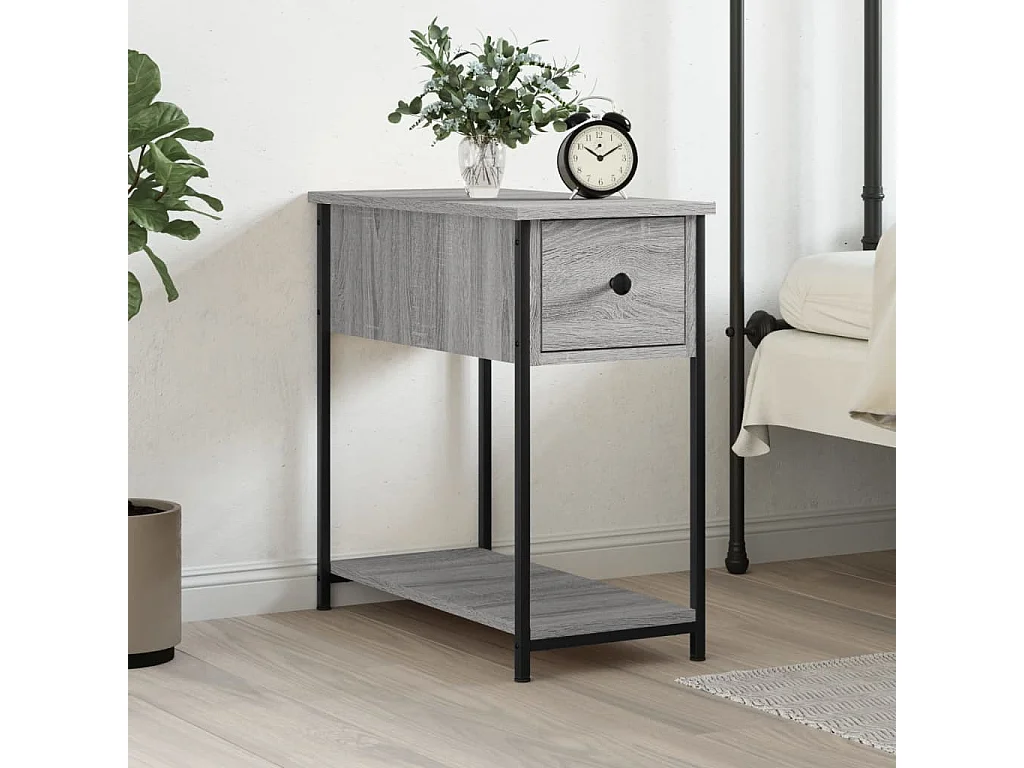 Mesa de cabeceira 30x60x60 cm derivados madeira sonoma cinza