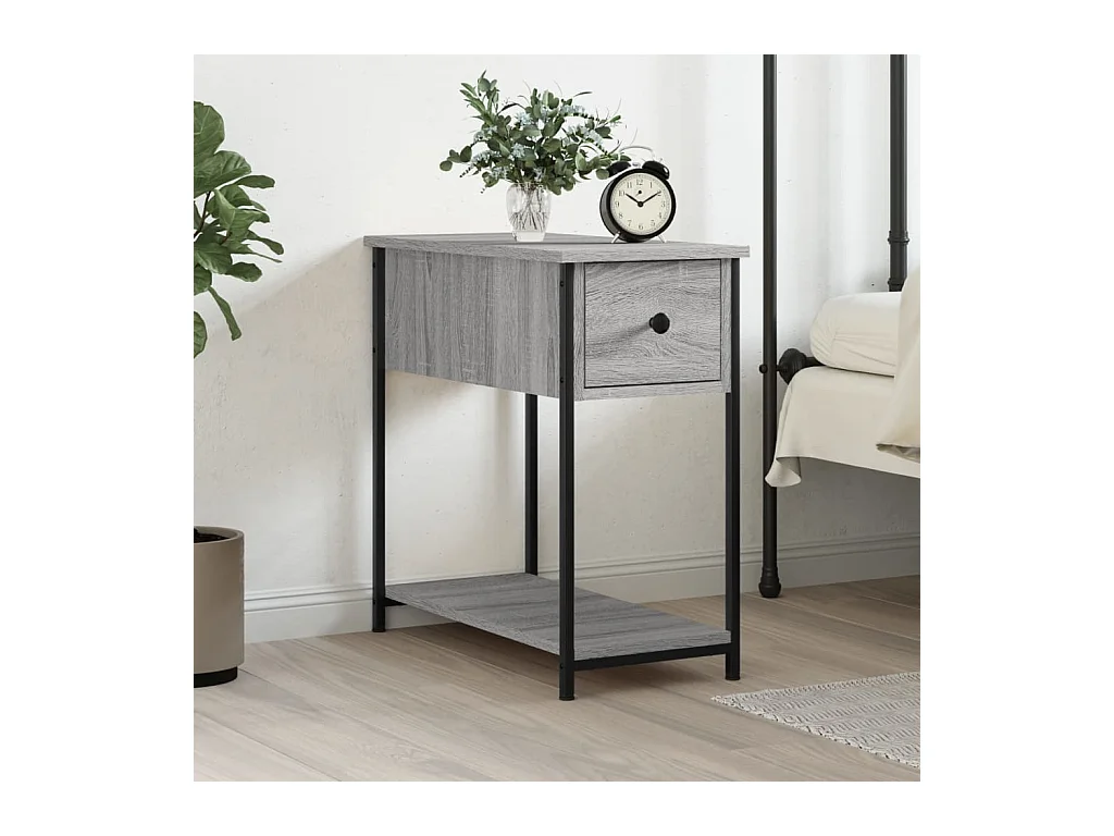 Table de chevet sonoma gris 30x60x60 cm bois d'ingénierie