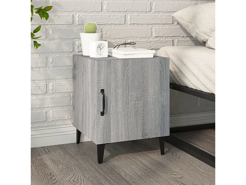 Table de chevet Sonoma gris Bois d'ingénierie