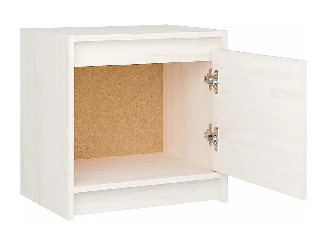 Table de chevet Blanc 40x30,5x40 cm Bois de pin massif