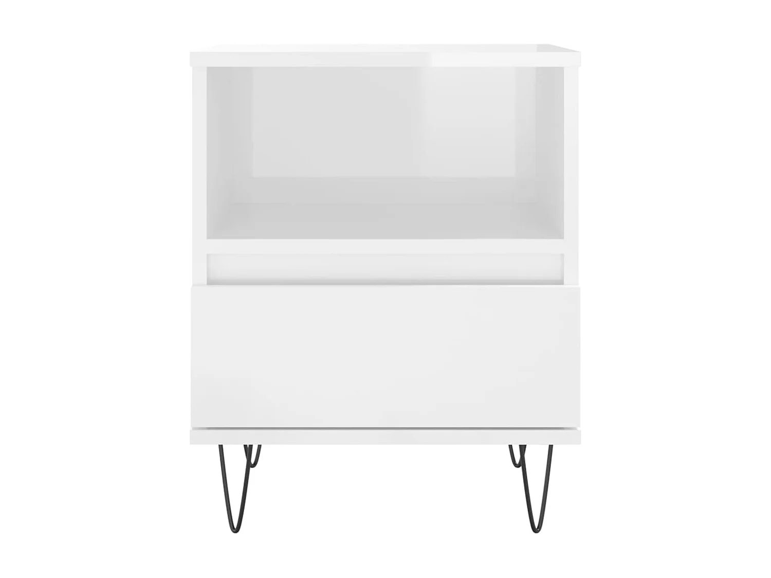 Table de chevet Blanc brillant 40x35x50 cm Bois d’ingénierie