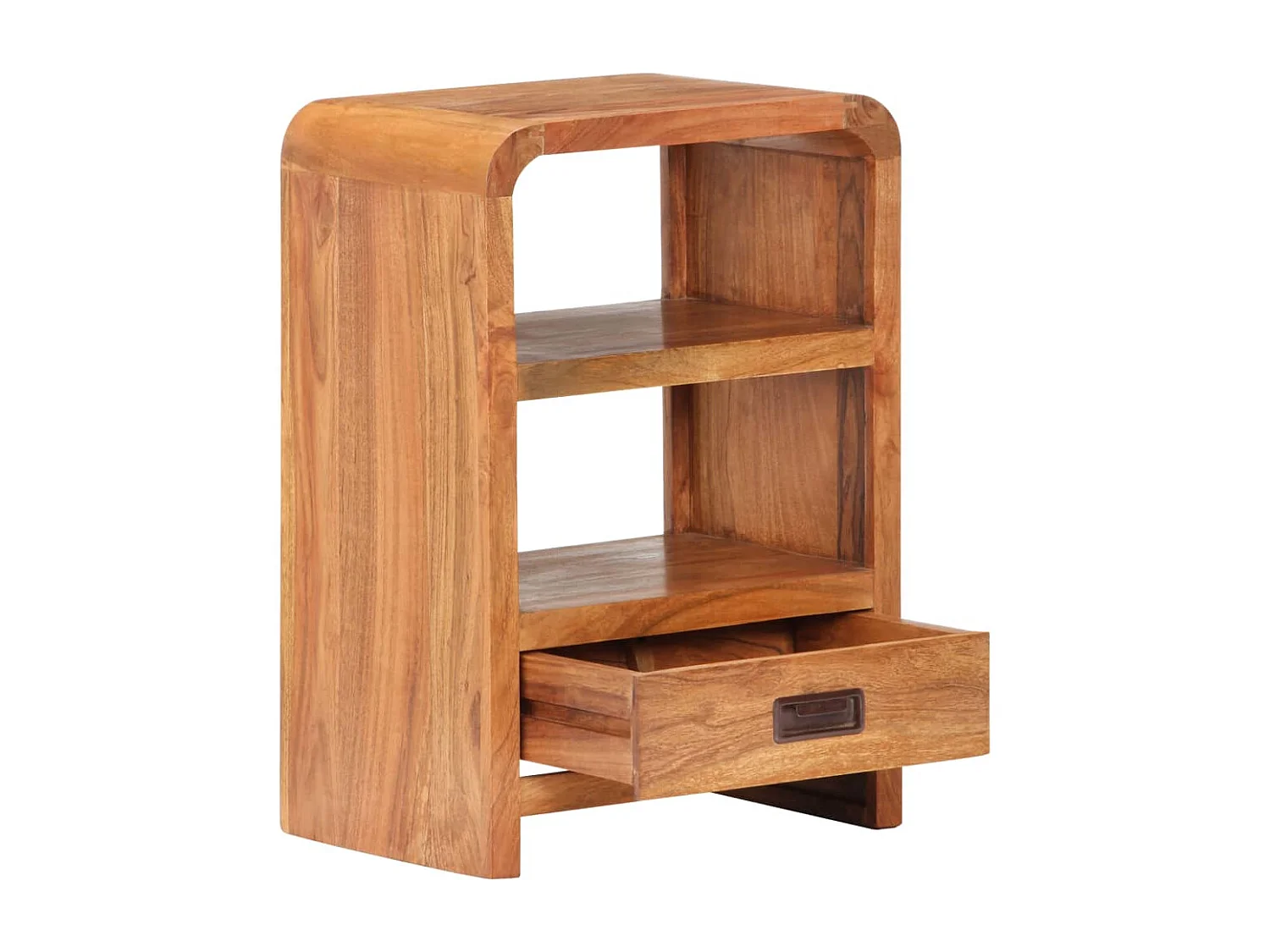 Mesita de noche madera maciza acacia acabado miel 40x30x60 cm