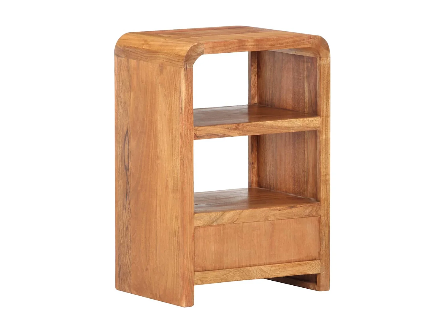 Mesita de noche madera maciza acacia acabado miel 40x30x60 cm