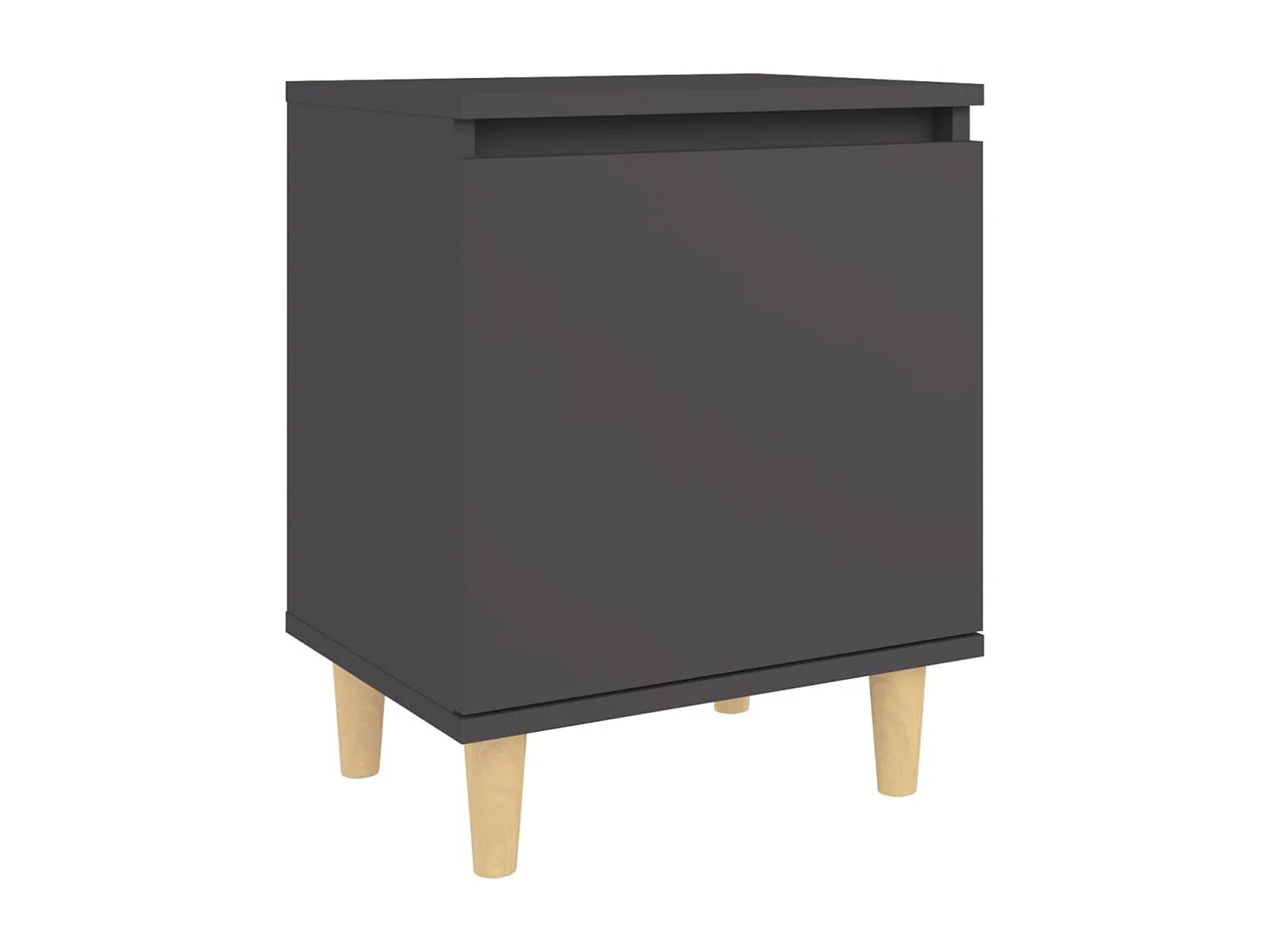 Mesa de cabeceira c/ pernas madeira maciça 40x30x50cm cinzento