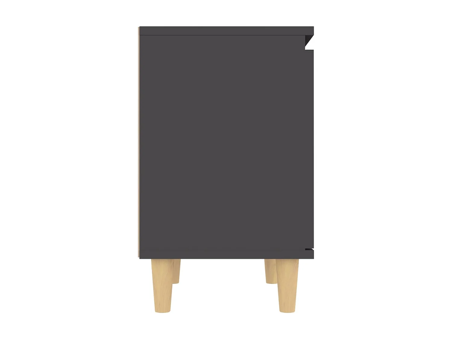 Mesa de cabeceira c/ pernas madeira maciça 40x30x50cm cinzento