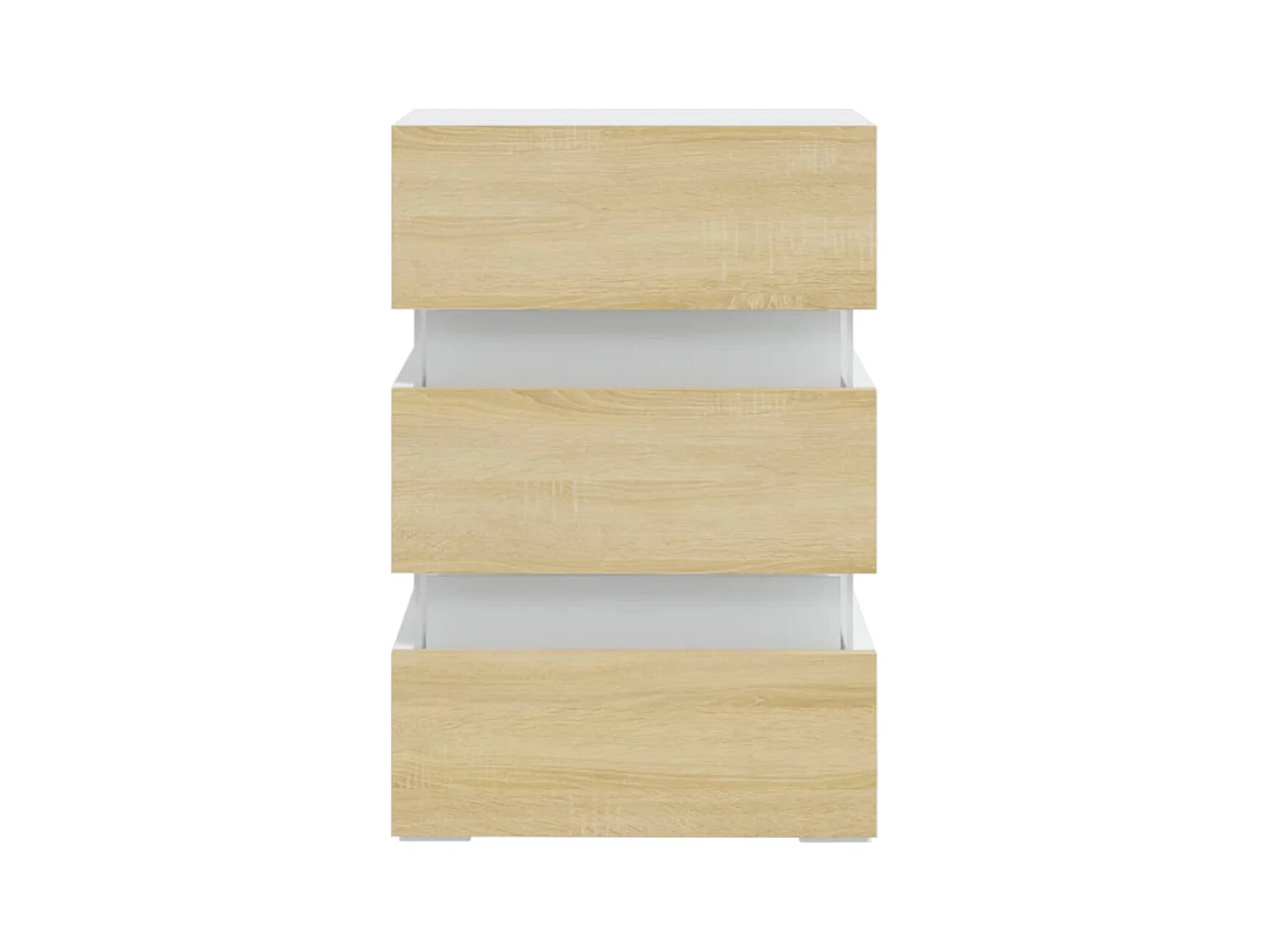 Table de chevet à LED Blanc et chêne sonoma 45x35x67 cm