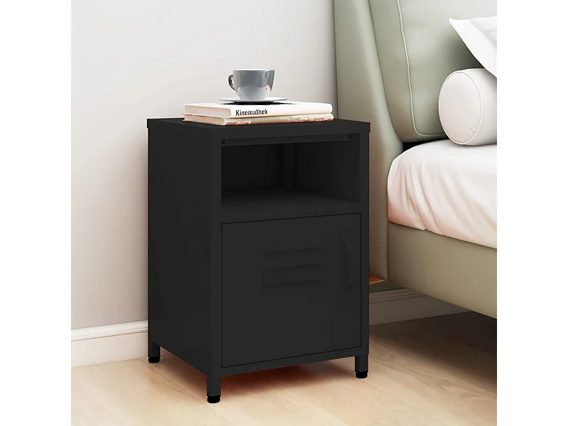 Mesa de cabeceira 35x35x51 cm aço preto