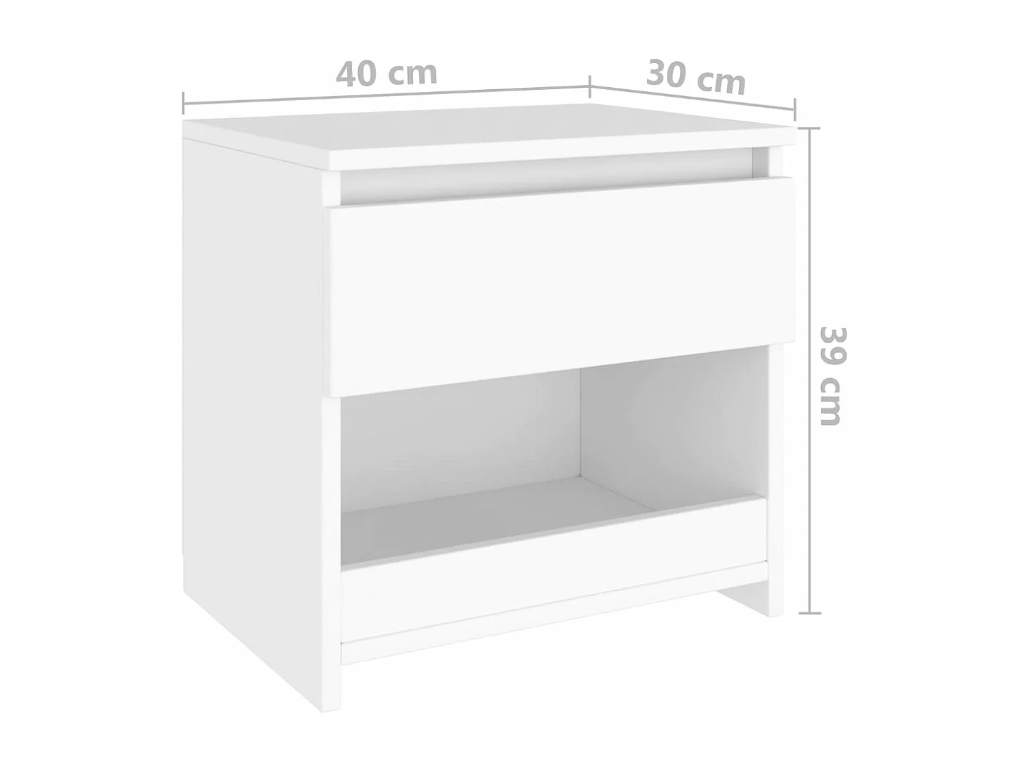 Tables de chevet 2 pièces Blanc 40x30x39 cm Aggloméré